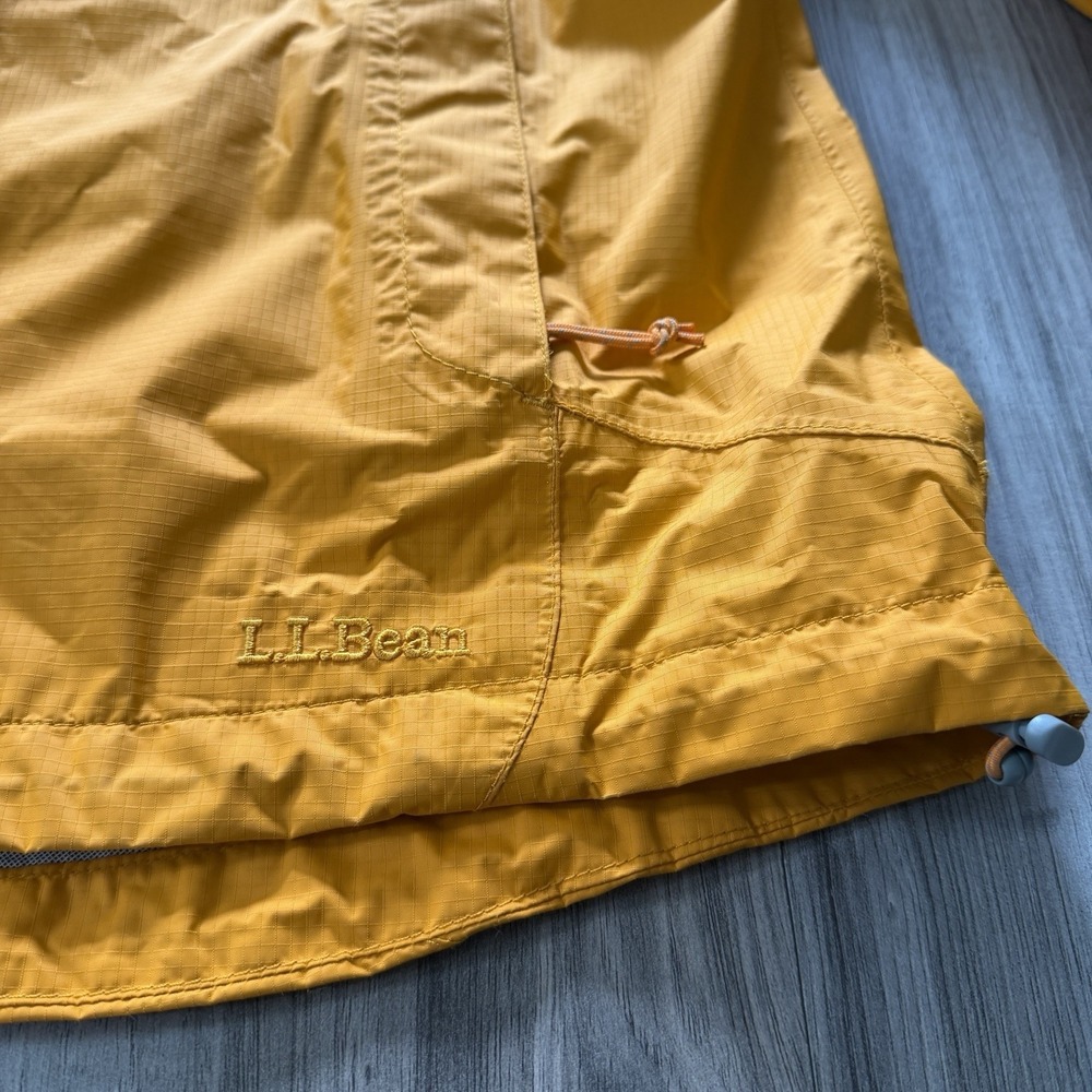 L.L.Bean Rain Jacket Womens M Yellow Hooded Trail Model Packable Shell OKBH1 - Picture 7 of 13